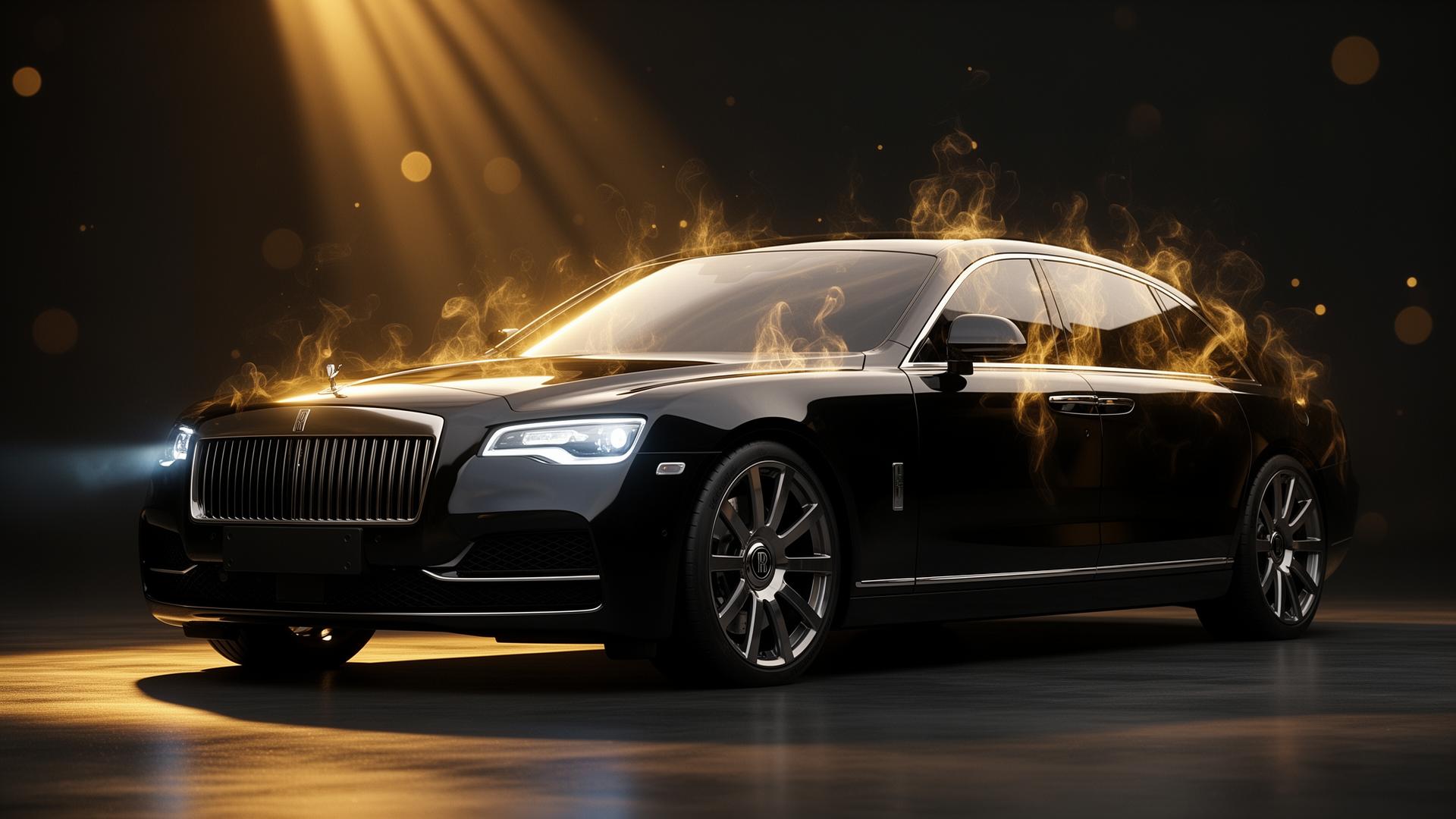 Luxury black car with ceramic window tint deflecting heat